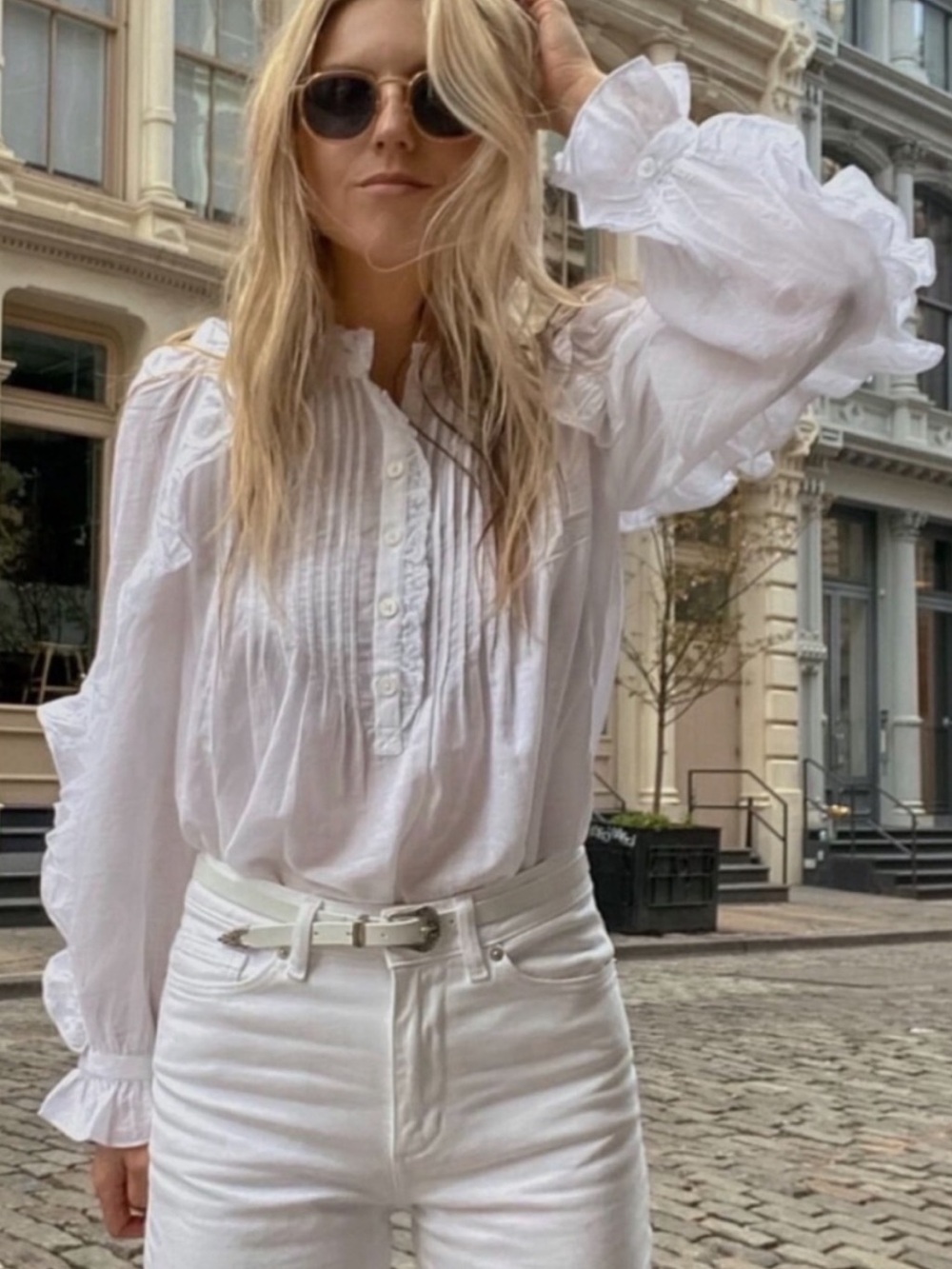 Zadig & Voltaire Timmy Tomboy Blouse White Ruffle Long Sleeve Medium Coquette
